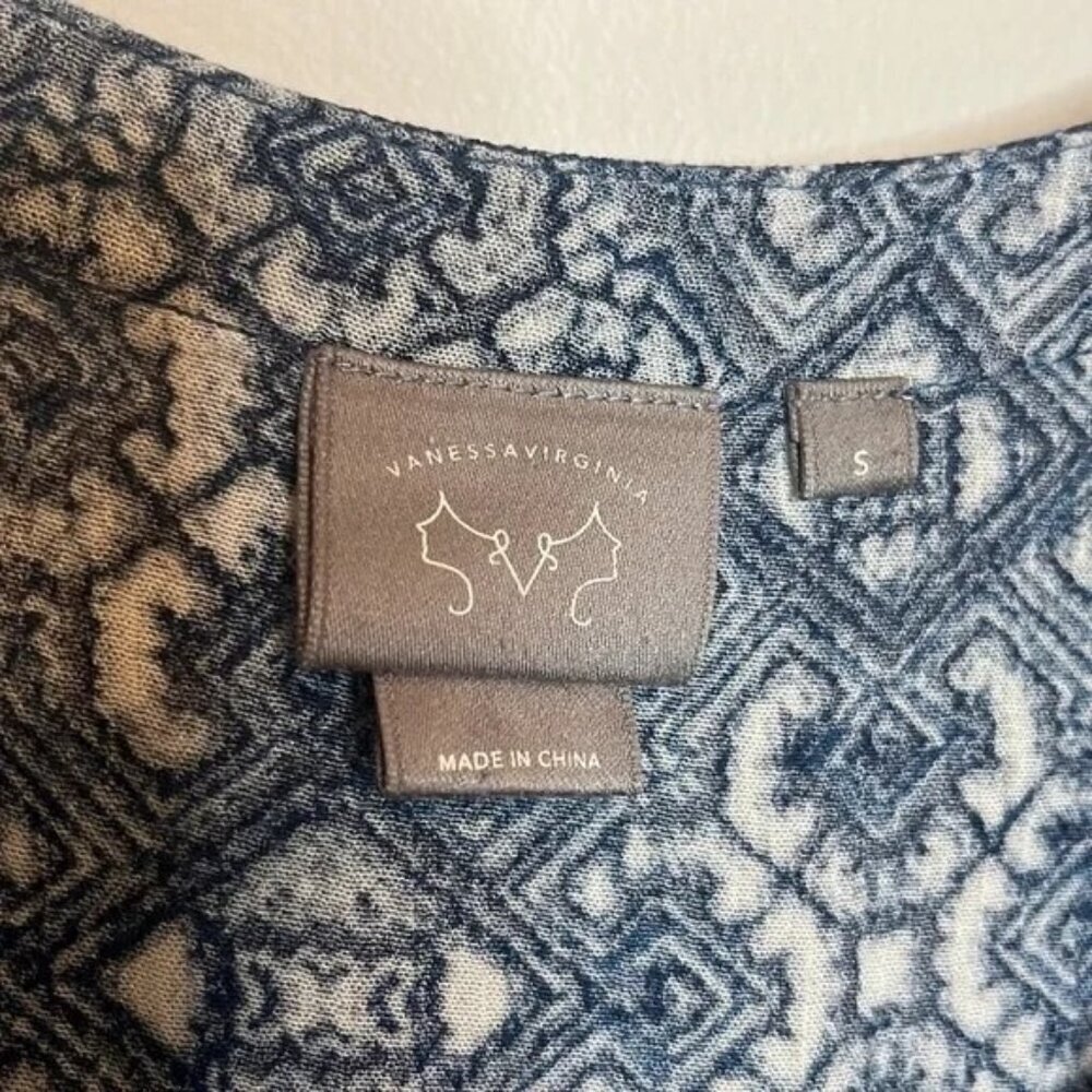 Anthropologie Vanessa Virginia Blue Lace Ladder Tunic - Picture 6 of 7